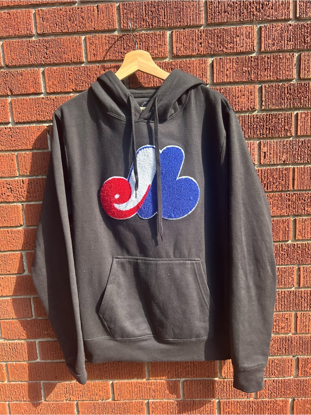 MLB Genuine Merchandise Montreal Expos Chenille Logo Hoodie Black M/M